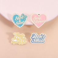 Fashion Heart Enamel Brooch Personalized Text Busy Woman Metal Badge Valentine's Day Theme Clothing 