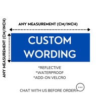 CUSTOM WORDING / LOGO REFLECTIVE EMBROIDERY by MH STORE