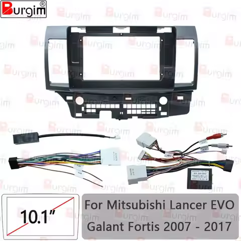 Car Radio Fascias Frame For Mitsubishi Lancer EVO Galant Fortis 10 inch 2DIN Stereo Panel Harness Wi