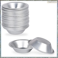25 Pack Egg Tart Mold Egg Tart Cup Egg Tart Base, Round Resuable Nonstick (Aluminum)