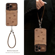 [Bestseller] Sarung Telefon Brown Bow untuk Apple 17ProMax iPhone16/15/14/13Pro dengan Tingkap Panda