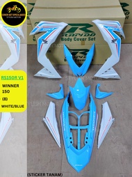 (STICKER TANAM/AIRBRUSH) RAPIDO COVER SET RS150R V1 WINNER 150 (8) WHITE/BLUE