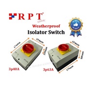 RPT #Weatherproof #Isolator Switch #3pole #40A / #63A  IP65 / Weather Proof #Outdoor Isolator Switch