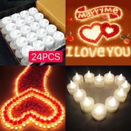SG SELLER | 24PCS/box Flameless LED Tealight Tea Candles Wedding Birthday Light Romantic Candles Light Battery included