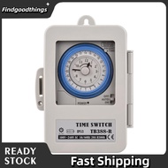 findgoodthings Mechanical 24 Hours Timer Switch IP53 Rating Programmable Electrical Box AC 100-240V 