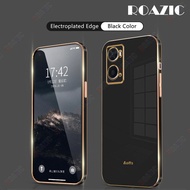 ROAZIC Cho OPPO A76 Ốp Điện Thoại Ốp Cạnh Mạ Điện Thẳng Ốp Lưng Silicon Mềm Bảo Vệ Toàn Bộ Ốp Lưng S