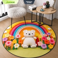 Minimalist Aesthetic Motif Floor Carpet Round Polyester Carpet 90x90 & 120x120cm Round Anti-Slip Car