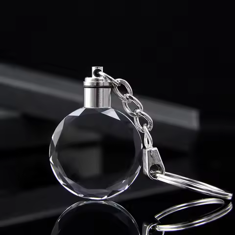 XTOOL Wholesale 10pcs Blank K9 Shining Round Crystal Keychain Pendant for 3D Laser Engraving with Gi