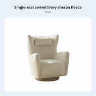 Nordic Design Upholstered rotating Armchair Highspine Support Lounge Chair Soft Bouclé Upholstery Li
