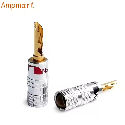 Pure Copper 45mm Sawtooth Connector Nakamichi Banana Plug HIFI Audio Terminal For Amplifier Speaker 