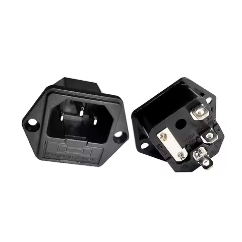 2pcs AC Socket Adapter 10A/250V SP-862 3 PIN 2 in 1 AC Power Socket Connector AC With Fuse Holder