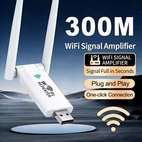Wireless 2.4GHz 300Mbps USB WiFi Repeater Extender WiFi Signal Amplifier Booster Long Range Wi-Fi Ro