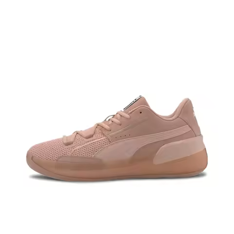 PUMA Clyde Hardwood Natural Slip Resistant Lightweight Low top Basketball Shoes Unisex Nude Pink 194