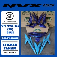 YAMAHA NV-X NVX V1 VN NVX-155 (10) BLUE COVER SET (STICKER TANAM) RAPIDO NEW ACCESSORY AKSESORI
