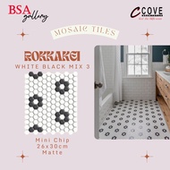 PUTIH HITAM Black And WHITE HEXAGON MOSAIC TILES/BLACK WHITE Flower MOSAIC TILES