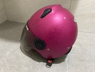 （二手）ZEUS安全帽 ZS-210B 素色 桃紅色 輕巧休閒款 半罩帽 小帽款 內襯可拆 ZS 210B