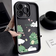 For Samsung Galaxy A14 A54 5g S22 Plus S21 S20 FE S23 S24 Ultra A52S A52 A53 A33 A23 A13 A34 A32 Phone Case Cute Cartoon Dinosaur Casing Lens Protection Soft TPU Shockproof Phone Cover