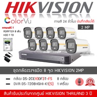 HIKVISION ชุดกล้องวงจรปิด 8 กล้อง รุ่น DS-2CE10DF3T-FS จำนวน 8 ตัว DVR 7208HQHI-K1(S) จำนวน 1 เครื่