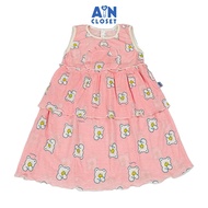 Đầm bé gái họa tiết Gấu Hồng thun giấy - AICDBGYVFNNG - AIN Closet