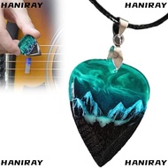 HANIRAY Guitar Pick Necklace, Retro Presents Resin Guitar Pick, Resin Heart Necklace Handmade Heart 