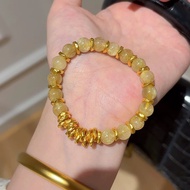 Real Gold Plated Strong Color Preservation Ancient Method Sand Gold Gold Crystal Plate Winding Brace