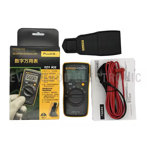 FLUKE 101 F101 KIT With Soft Case Digital Multimeter Auto Range AC/DC Voltage Resistance Capacitance