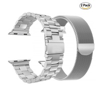 โลหะสแตนเลส Milanese ห่วงสร้อยข้อมือวงสำหรับ apple watch Ultra 2 49mm สายนาฬิกา iwatch series 9 8 7