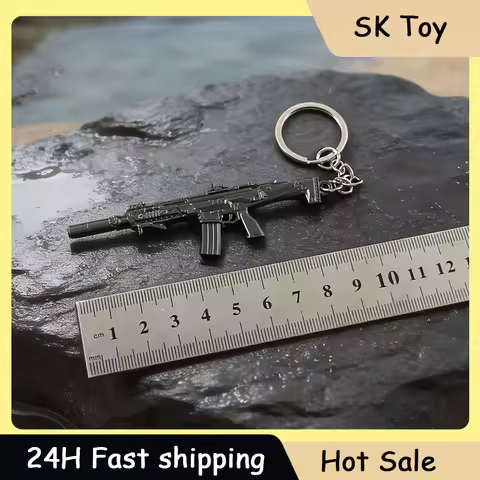 9cm Delta Force Gun Keychain K437 Assault Rifle Alloy Pendant Game Props Personal Accessories Metal 