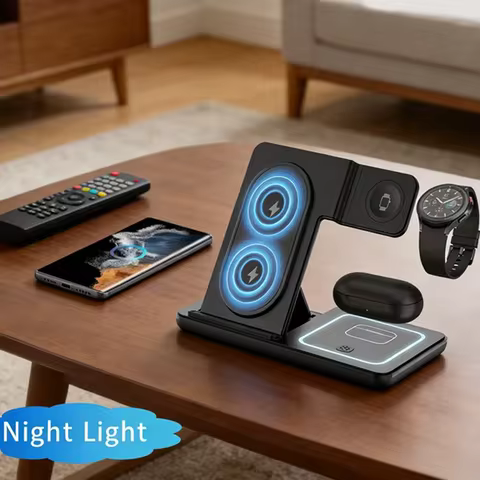 Fast Charging 3 In 1 Foldable Wireless Charger Stand for Samsung S24 S23 Galaxy Watch 2-8 Active Fas