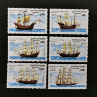 B27 Cambodia 1997 Sailboat 6 Full Product Foreign Stamps 1008