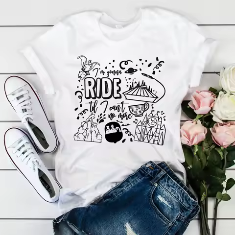 I'm Gonna Ride Til I Can't No More T-shirt Cute Magic Kingdom Epcot Shirt Funny Minnie Shirts Matchi