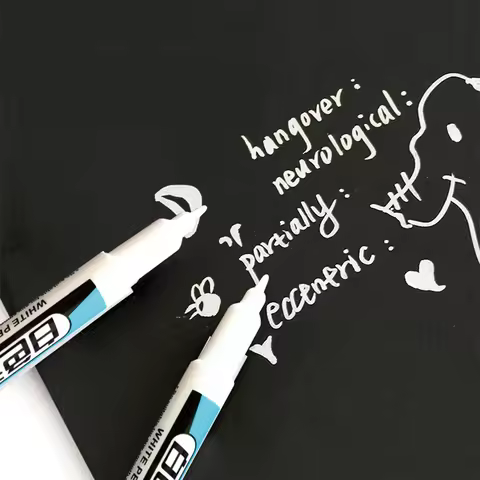 2pcs/lot White Marker Pen Waterproof Permanent Pen Bright Color CD Pen