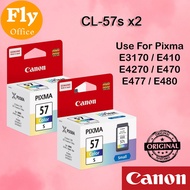 Canon Genuine Original CL-57s x2 units Color Ink Cartridge - PIXMA E400 E410 E460 E470 E480 PG-47 CL-57 47 57