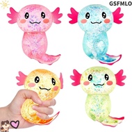 GSFMLO Squishy Stress Glitter, Soothing Texture Glitter Axolotl Squishy Toys,  Cute Shape Sugar Fill