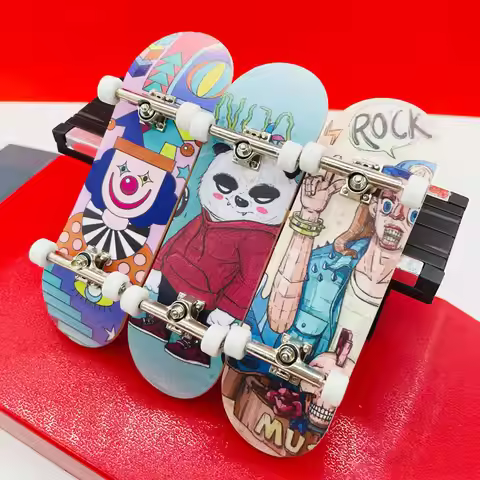 Maple Fingerboard Complete 30MM Double Rocker Metal Trucks Bearing Wheels 5 Layer Wooden Finger Skat