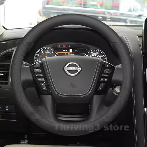 Leather Car Steering Wheel Cover For Nissan Patrol ARMADA PRO Platinum Nismo 2012-2025 Auto interior