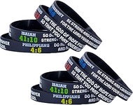 8 Christian Bible Verses Silicone Bracelets, Faith Power Inspirational Bible Verses Rubber Wristband