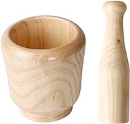 Pestle and Mortar Set, Natural Solid Wood Lightweight Pestle &amp; Mortar Set Durable, Long-Lasting &amp; Easy Cleaning Mixing Bowl,Ideal for Herbs, Spices, Ginger, Garlic Grinder &amp; Crusher,Natural