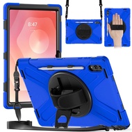 Hybrid shockproof case for Samsung Galaxy Tab S11 Ultra SM-X936 X936B X930 X930N cute rotary stand c