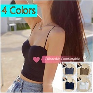 Double Lining Top White Top Spaghetti Top Square Neck Top Double Lining Croptop For Women Sando Plus