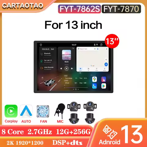 FYT 7870 7862S Android 13 Car Radio Carplay Multimedia Player Universal 13" GPS DTS 2din Stereo For 