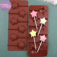 HabitatPort 6 Star Silicone Lollipop Mold Chocolate Candy Chip Mold Five-pointed Star Chocolate Bar 
