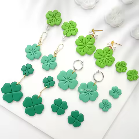 3pcs Set Four-leaf Clover Shape Polymer Clay Cutters Simple Leaf Earring Mold DIY Pendant Jewelry Sh
