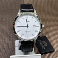 Orient RF-QD0008S10B Quartz Contemporary Black Leather Strap White Dial Date Men's Watch