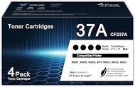 37A Black Toner Cartridge 4 Pack Compatible 37A CF237A Replacement for HP 37A Toner Cartridge with E