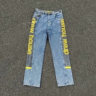 J3SQ Drew Birbu Same Style Smiley Face Stitching drew Letter Jeans Men Women Same Style