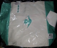 @包sf@Le Coq Sportif 綠白色帆布手袋 Tote Bag 可放大鞋盒
