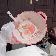 Set Bát Sứ Kèm Thìa Hình Quả Đào Cute