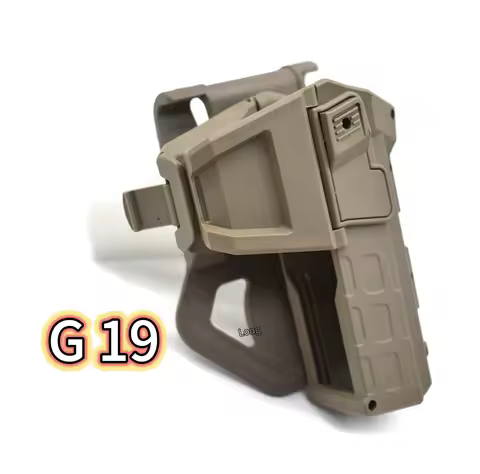 Tactical Movable Holster for Glock 19 Pistol Holster with Spring Lanyard, Movable Holster with Flash