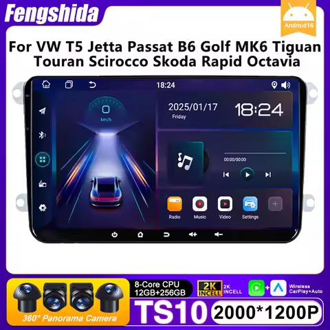 Car Radio Carplay For VW T5 Jetta Passat B6 Golf MK6 Tiguan Touran Sciroco Skoda Rapid Octavia Andro